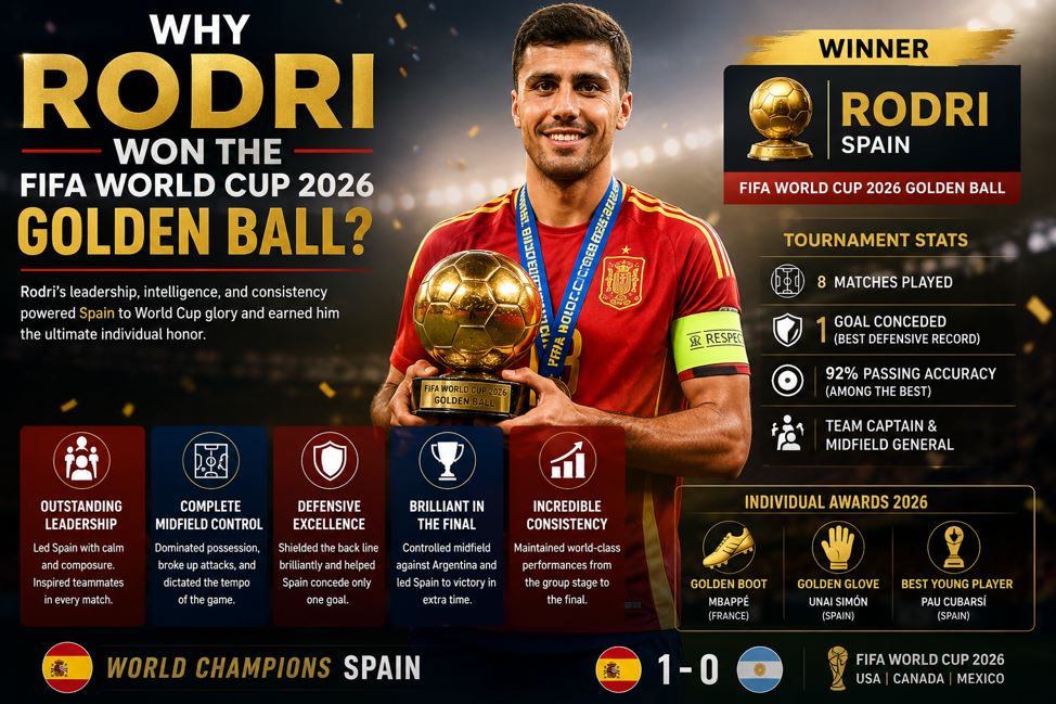 Why Rodri won the FIFA World Cup 2026 Golden Ball?